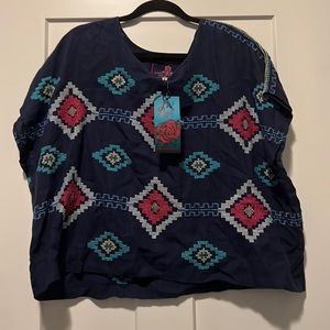Johnny Was embroidered top Size Small